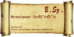 Breslauer Szórád névjegykártya